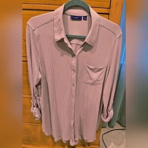 NWT Apt. 9 Women's Lilac Button UP Legging Shirt, Sz L